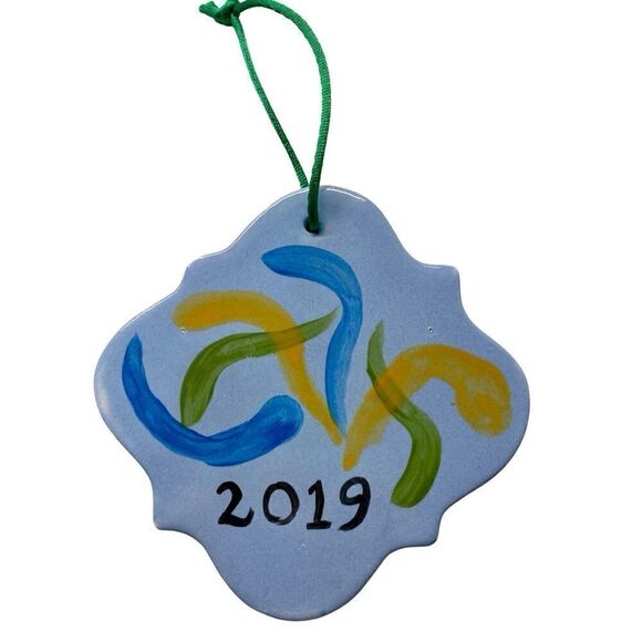 Handmade 5" Ceramic Nativity Scene Christmas Holiday Ornaments Stained Glass - Picture 2 of 3